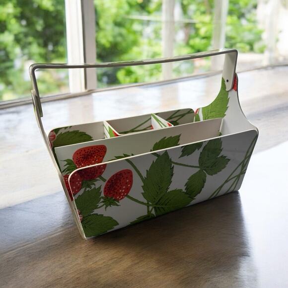 Vintage Retro Mid Century 60's Melmac Strawberry Serving Caddy Cottagecore - Picture 1 of 7